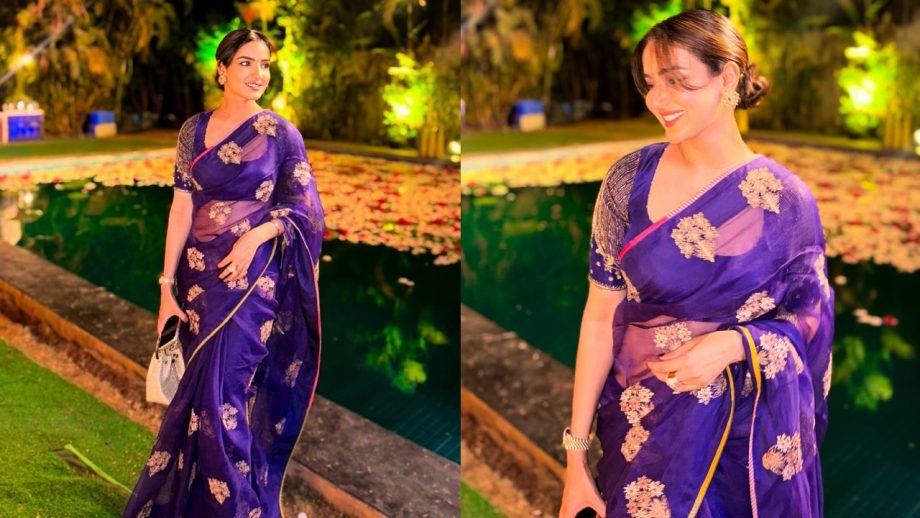 Jasmin Bhasin Turns' Param Sundari' In Purple Sheer Saree, Leaves BF Aly Goni Spellbound 991153