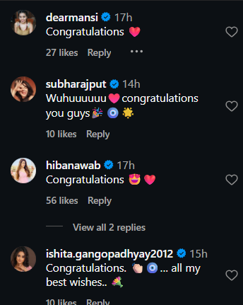 Kinshuk Vaidya Welcome 1st Child With Wife Diiksha Nagpal; Hiba Nawab, Disha Parmar & Others React 990219