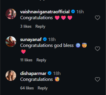 Kinshuk Vaidya Welcome 1st Child With Wife Diiksha Nagpal; Hiba Nawab, Disha Parmar & Others React 990222