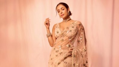 Malaika Arora Sets Hearts Racing In See-Through Pink Saree With Daring V-Neck Blouse: See Pics