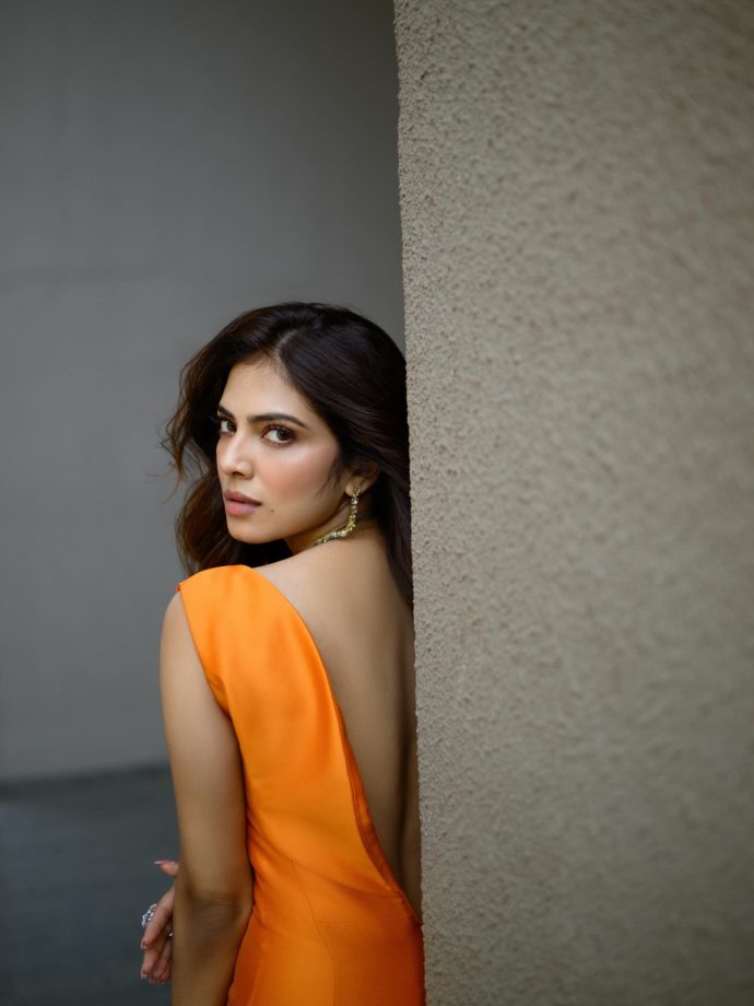 Malavika Mohanan brings bold elegance in a bright orange look by Bibhu Mohapatra 990925