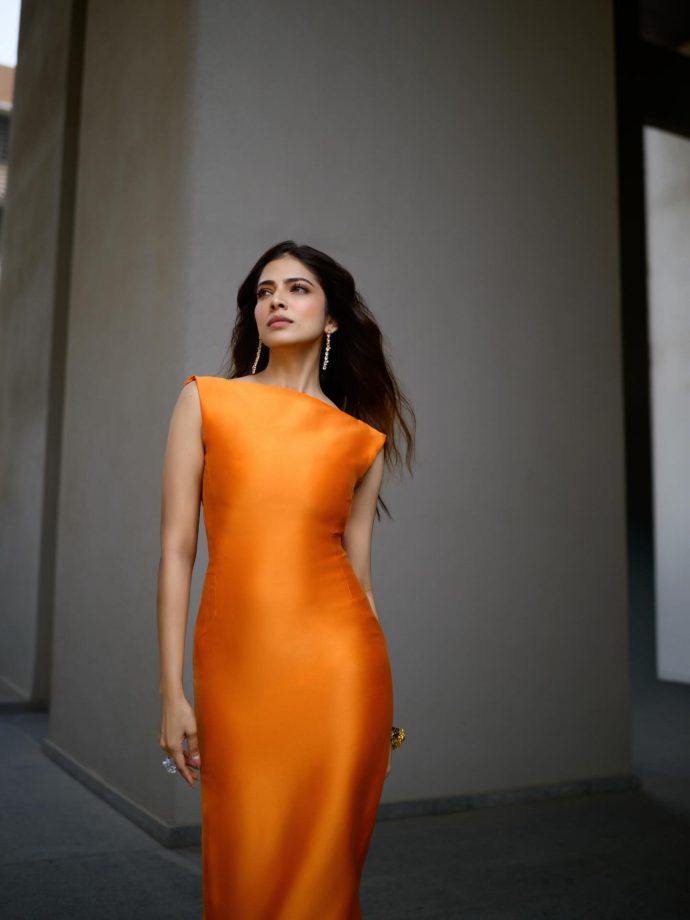Malavika Mohanan brings bold elegance in a bright orange look by Bibhu Mohapatra 990928