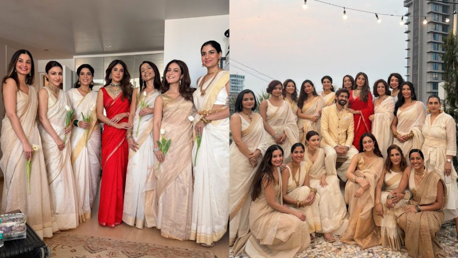 Minimal Yet Magical! Kritika Khurana Marries Gaurav Kapur; Bridesquad Stun In Kasavu Sarees 990562