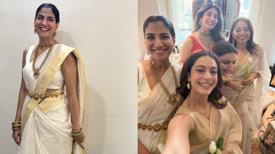 Minimal Yet Magical! Kritika Khurana Marries Gaurav Kapur; Bridesquad Stun In Kasavu Sarees 990563