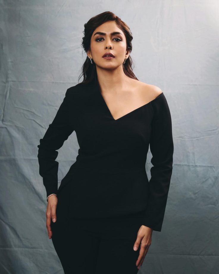 Mrunal Thakur Turns Boss Babe In Black Off-shoulder Attire, Mouni Roy Reacts 992159