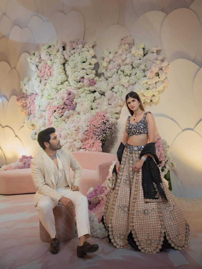 Nayanika Reddy and Allu Sirish in Anamika Khanna for Their Reception 989400
