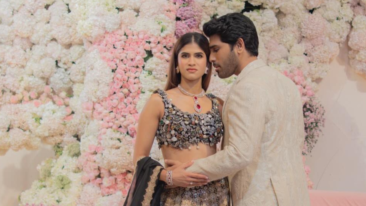 Nayanika Reddy and Allu Sirish in Anamika Khanna for Their Reception 989399