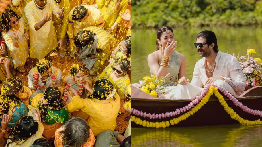 Rashmika Mandanna & Vijay Deverakonda Set New Haldi Fashion Trend In Pink & Mint With Gold Jewellery 991218