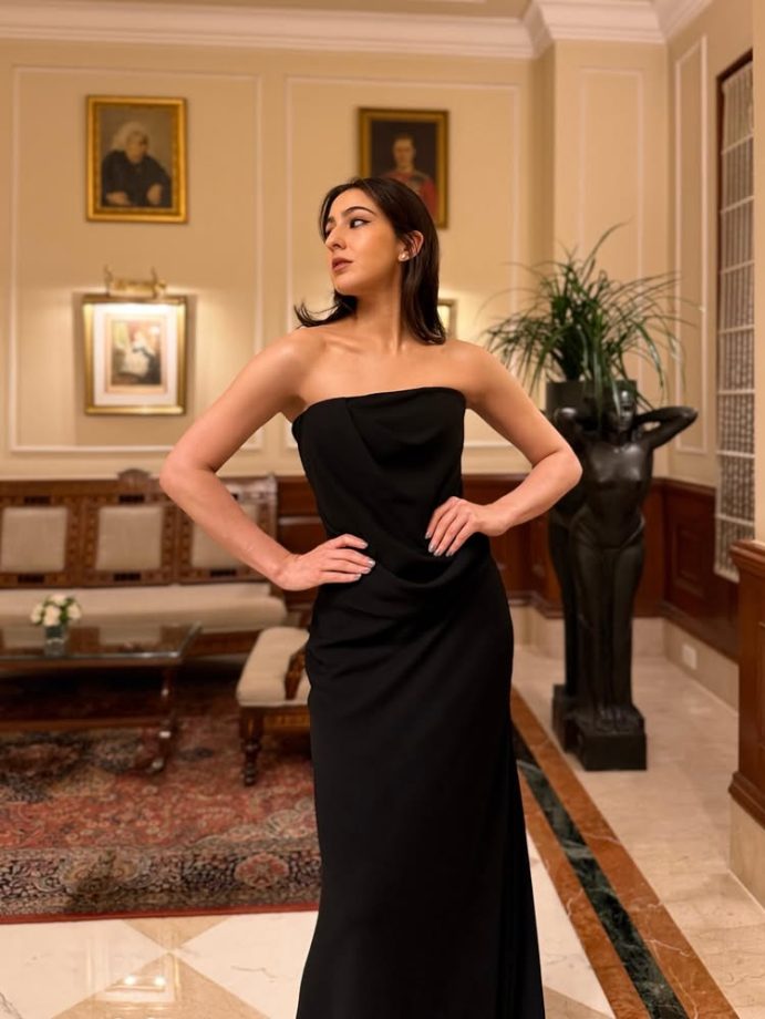 Sara Ali Khan Looks Elegant In A Classic Black Gown 989910