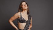 Shanaya Kapoor Flaunts Curves In Black Embellished Saree With Bralette Blouse [Photos]