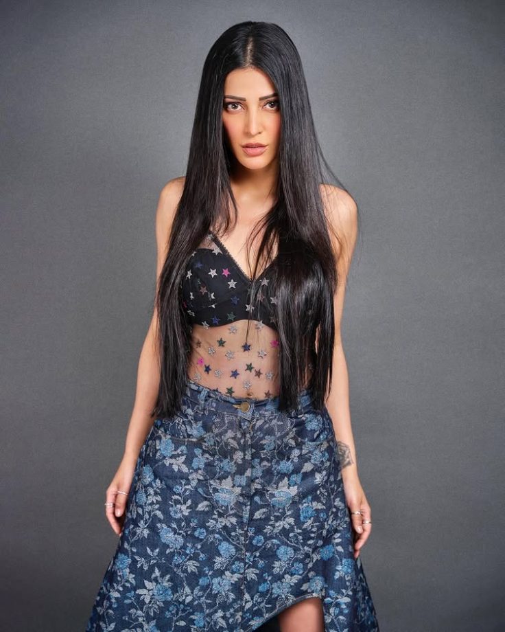 Shruti Haasan Owns Edgy Glam in Sheer Corset and Asymmetric Skirt 992045