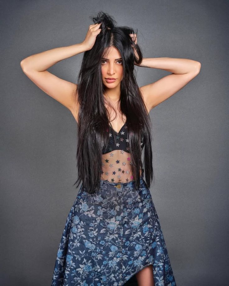 Shruti Haasan Owns Edgy Glam in Sheer Corset and Asymmetric Skirt 992040