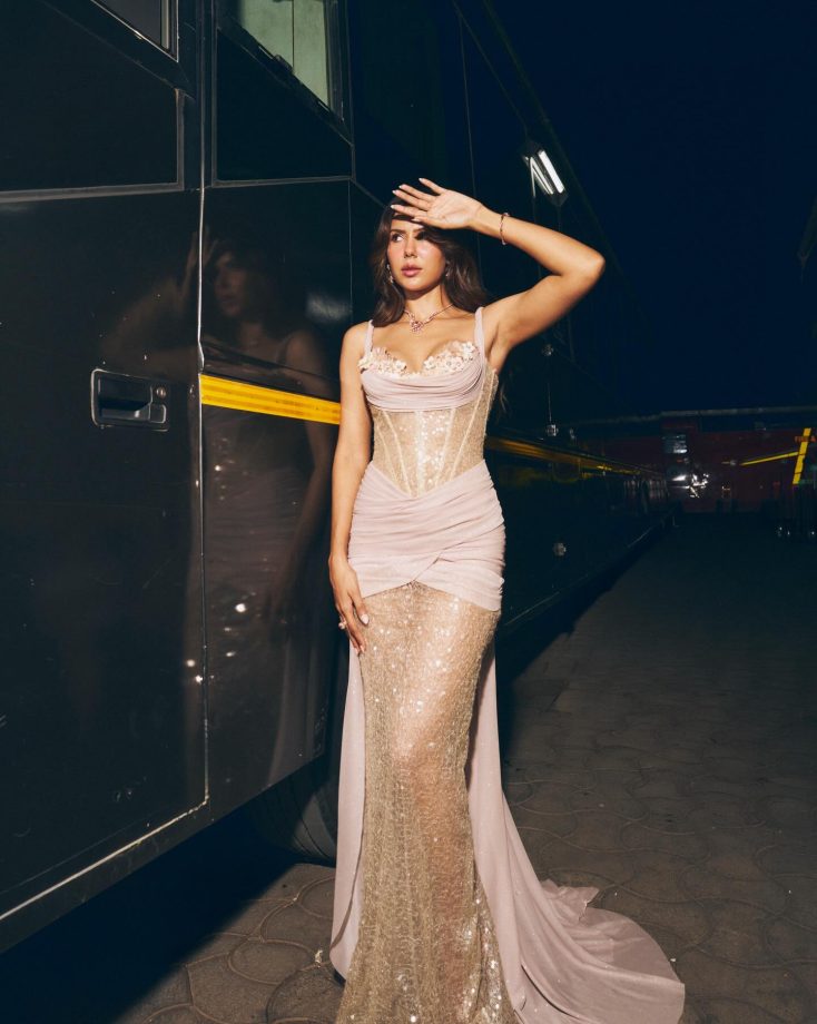 Sonam Bajwa Stuns In Shimmering Corset Gown, Serves Bold Glamour With Elegant Silhouette 990756