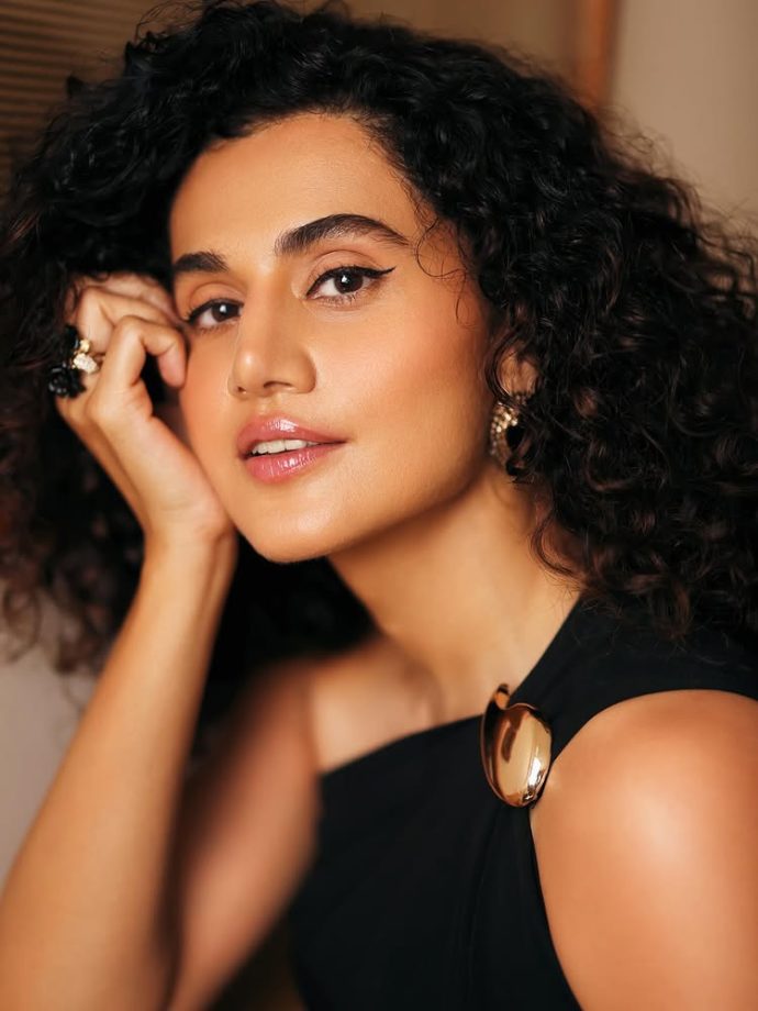 Taapsee Pannu keeps it bold and classy in a black slit dress 992236