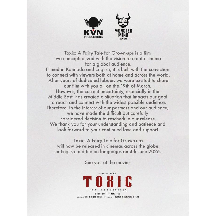 Toxic postponed, Dhurandhar 2 set for Box Office storm 989394