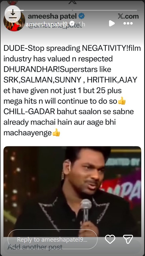 Ameesha Patel Calls Out Zakir Khan, Defends Film Industry Amid Dhurandhar Debate 993683