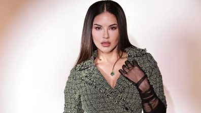 Sunny Leone Turns Up the Edge in a Chic Tweed Mini Look