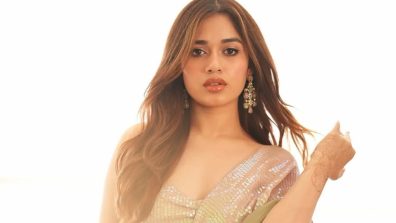 Jannat Zubair Rahmani Shines in a Soft Shimmer Saree with Effortless Grace