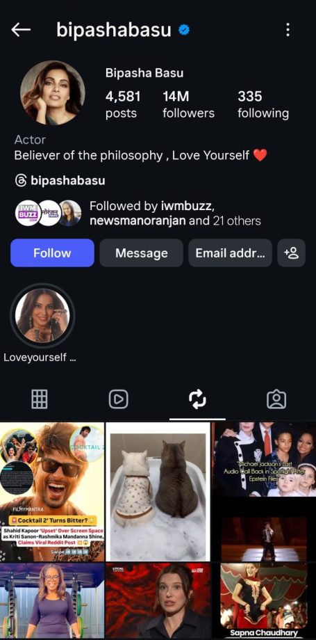 Bipasha Basu Sparks Buzz Reposting A Post On Shahid Kapoor Being Upset Over Kriti Sanon & Rashmika Mandanna 993746