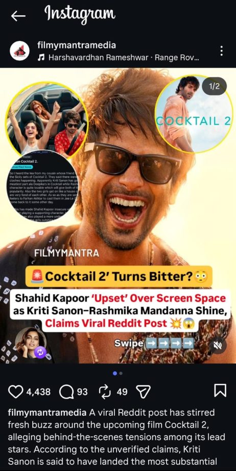Bipasha Basu Sparks Buzz Reposting A Post On Shahid Kapoor Being Upset Over Kriti Sanon & Rashmika Mandanna 993747