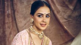 Genelia Deshmukh brings grace in a pink Nauvari saree at Raja Shivaji trailer launch