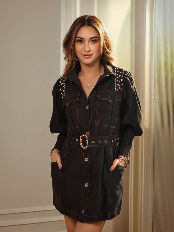 Krystle Dsouza sets a chic tone in a black embellished mini dress 995319