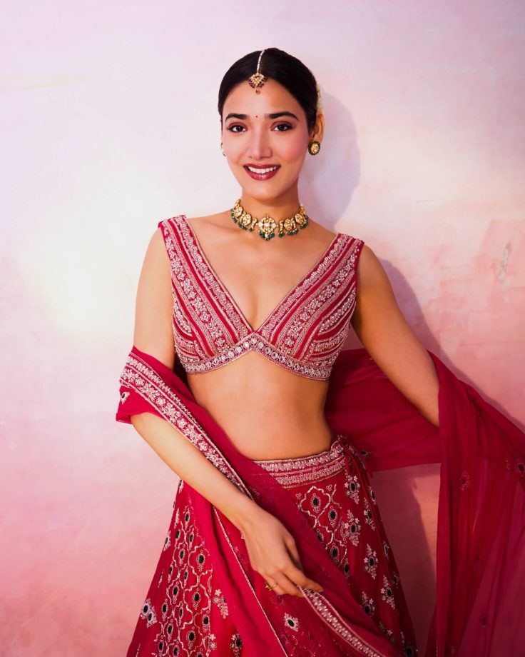 Medha Shankar Keeps It Bright and Festive in Red Lehenga 995310