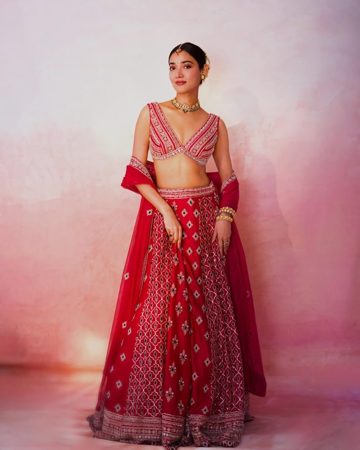 Medha Shankar Keeps It Bright and Festive in Red Lehenga 995312