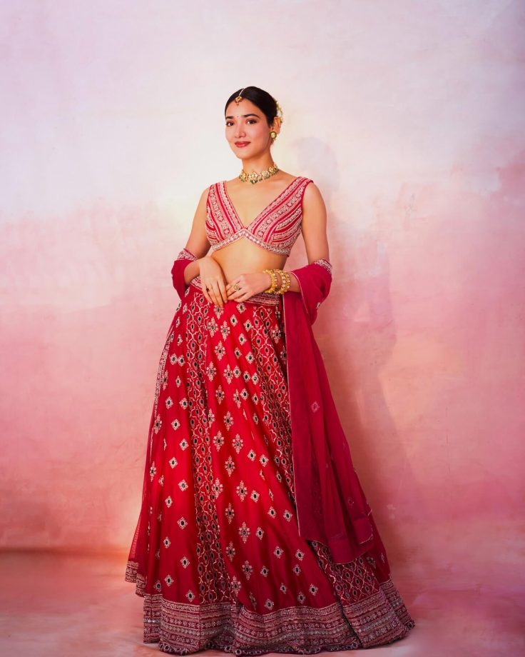 Medha Shankar Keeps It Bright and Festive in Red Lehenga 995313
