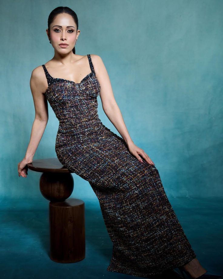 Nushrratt Bharuccha Brings Easy Glam in a Textured Bodycon Gown 995579