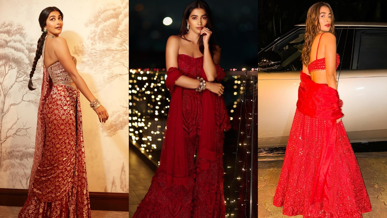 Pooja Hegde Brings Bold Red Looks—From Lehenga to Mini Dress, Your Style Guide 994482