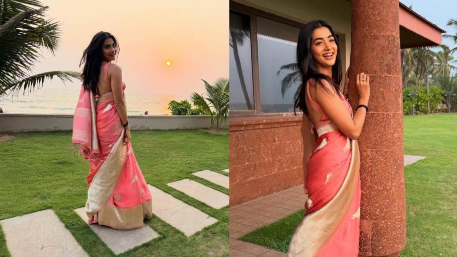 Pooja Hegde Shares Mangalore Trip Moments in Pink Saree, Gives a Glimpse of Food, Beach, and Temple Visit 995682