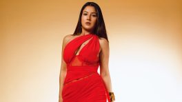 Shehnaaz Gill Turns Heads in a Bold Red Draped Dress