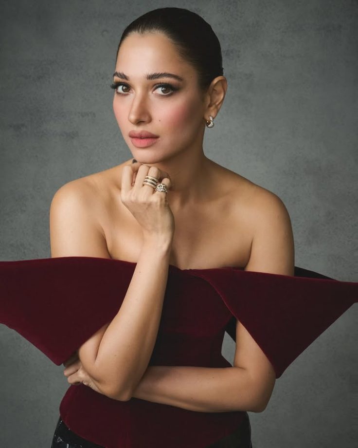 Tamannaah Bhatia owns red carpet glam in a sculpted ruby corset look at The Devil Wears Prada 2 screening 995786