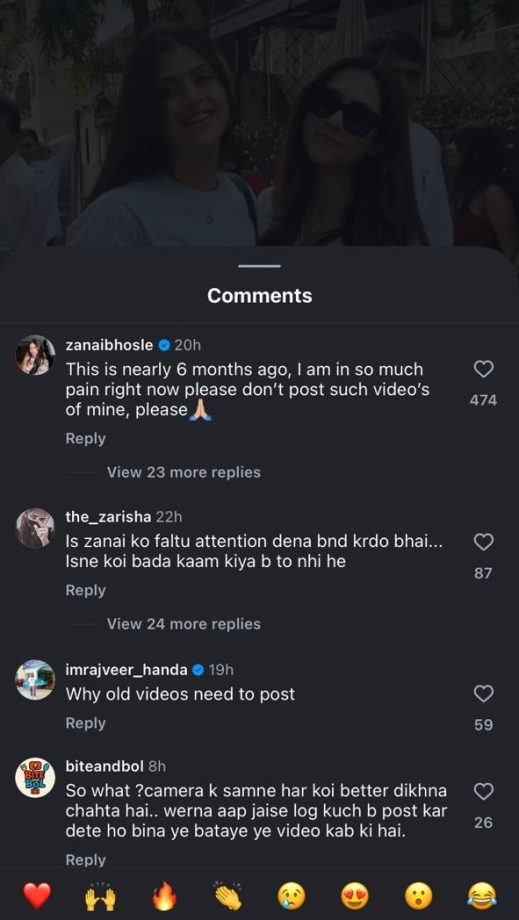 Zanai Bhosle Calls Out Media Page For Circulating Her Old Video, Says, 