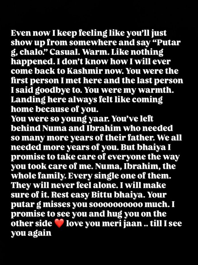 Actor Saqib Saleem mourns the death of his elder brother: 