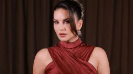 Sunny Leone brings drama in a red satin gown