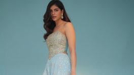 Kalyani Priyadarshan keeps it easy and elegant in a powder blue corset lehenga
