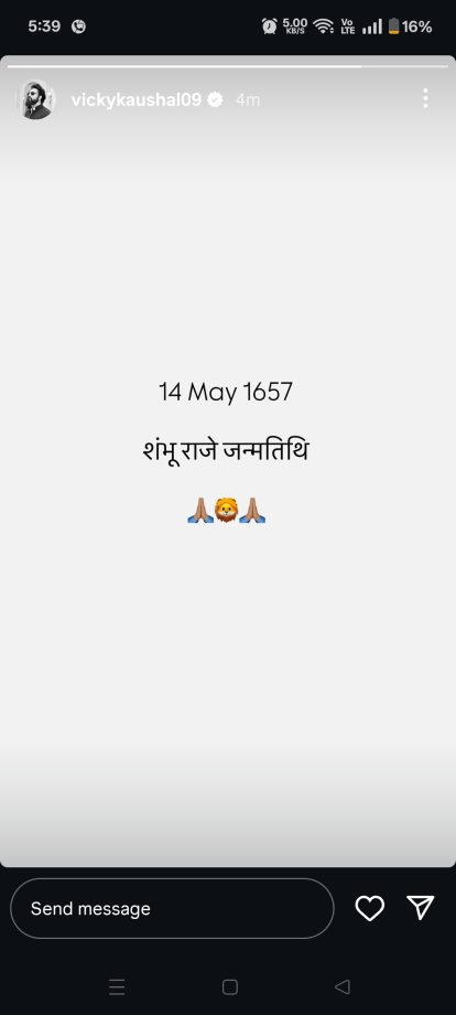 Chhaava Star Vicky Kaushal Celebrates Chhatrapati Sambhaji Maharaj Jayanti With Respectful Tribute 997253