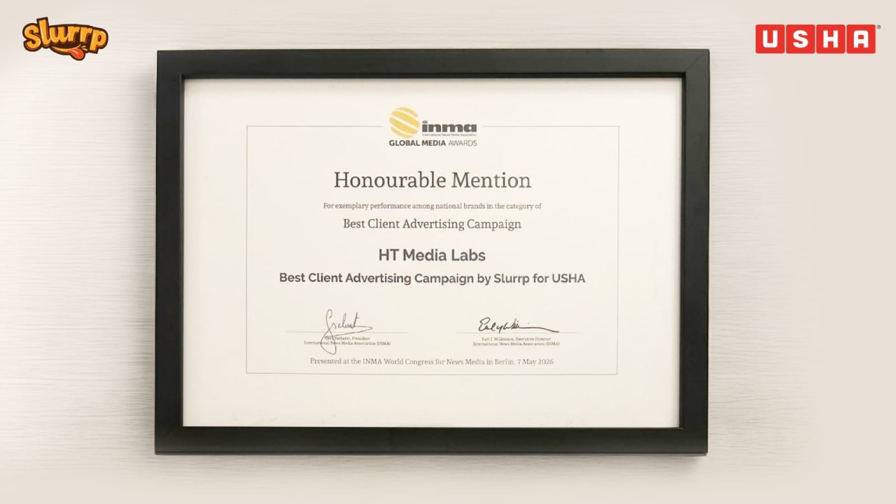HT Labs’ Slurrp gets Global Recognition at INMA Awards 2026 for Usha Campaign 997000
