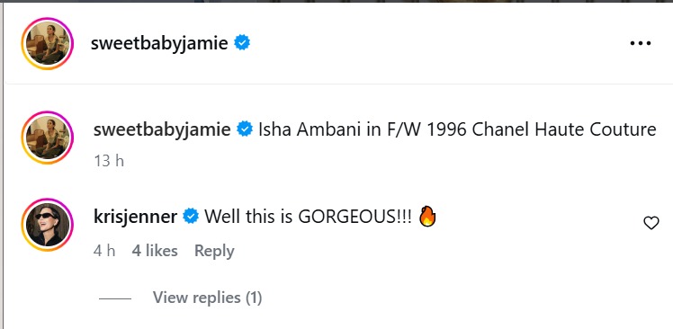 Isha Ambani Turns Heads in Vintage Chanel, Kris Jenner Calls It ‘Gorgeous’ 997672