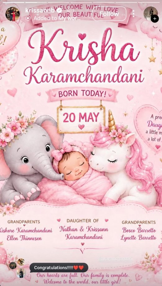 Kaisi Yeh Yaariaan's Krissann Barretto With Hubby Nathan Karamchandi Welcome Baby Girl: Check Her Pretty Name 998004