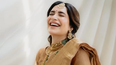 Karishma Tanna’s Gold Kanjeevaram Silk Saree From Her Baby Shower Is Pure Goals—Peek Into The Full Look
