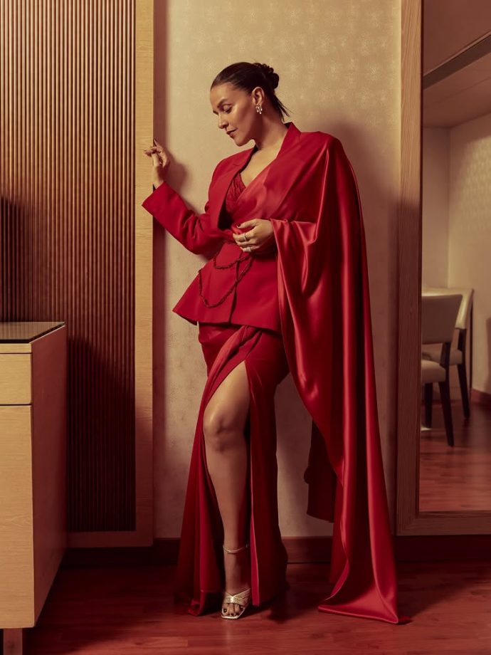 Neha Dhupia Drops Corousel Pictures in a Bold Red Look 996040