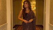 Rasha Thadani Keeps It Glam in a Black Shimmery Saree