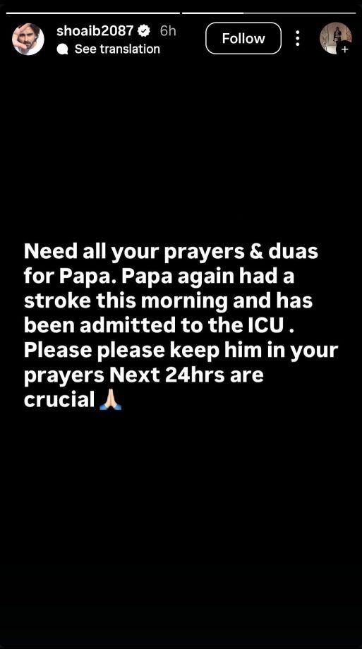 Shoaib Ibrahim's Father Suffers Stroke Again, Actor Pens Emotional Note Seeking Blessings 998340