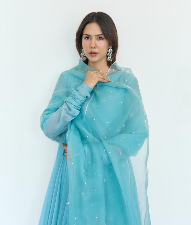 Sonam Bajwa Glows in a Soft Blue Ethnic Look 996748