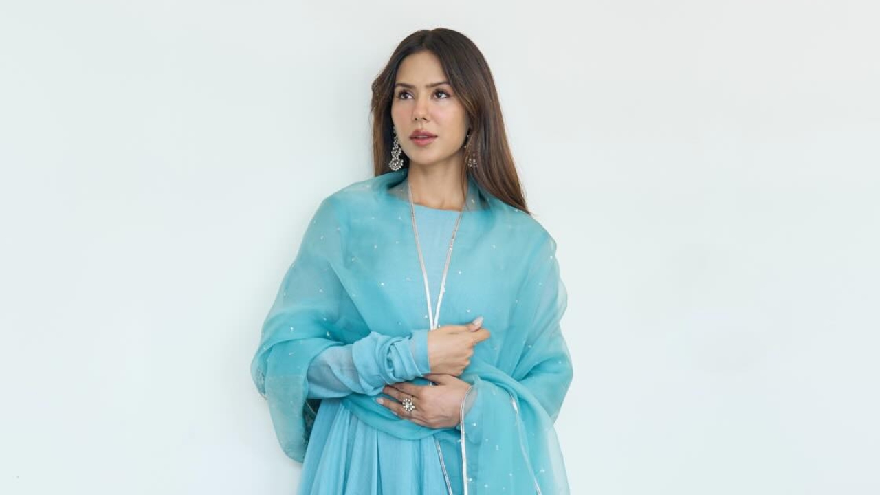 Sonam Bajwa Glows in a Soft Blue Ethnic Look 996753