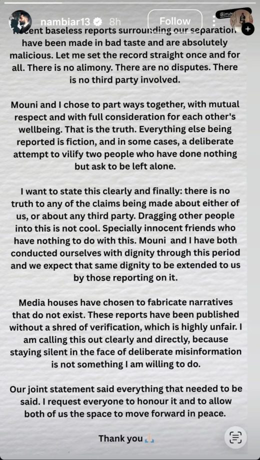 Suraj Nambiar On His Divorce With Mouni Roy: 'There Is No Alimony, No Disputes & No Third Party' 997732