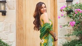 Triptii Dimri Brings Fresh Ethnic Glam In Green And Yellow Printed Saree Look